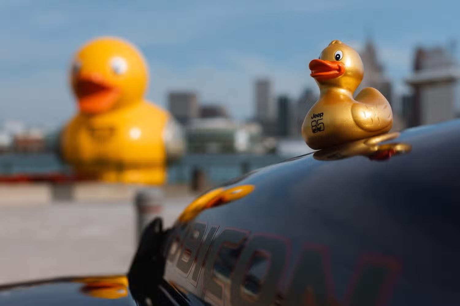 Jeep Celebrates 85 Years with Historic Vehicles and Giant Rubber Duck in Windsor