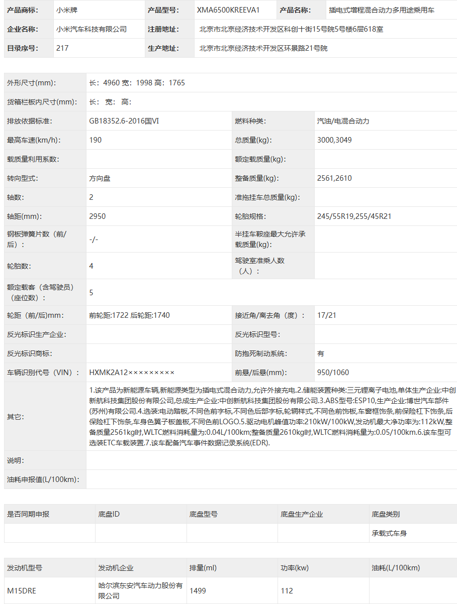 Xiaomi’s First SUV Range SkyNomad N90 and N70 Enter Official Approval