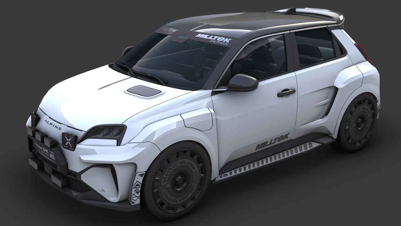 Milltek Unveils Widebody Kit Inspired by Renault 5 Turbo 3 E for Alpine A290 and Renault 5