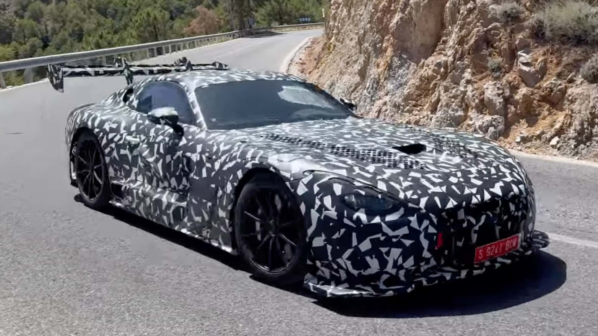 Spy Video Shows Mercedes-AMG GT Black Series Testing with Large Rear Wing